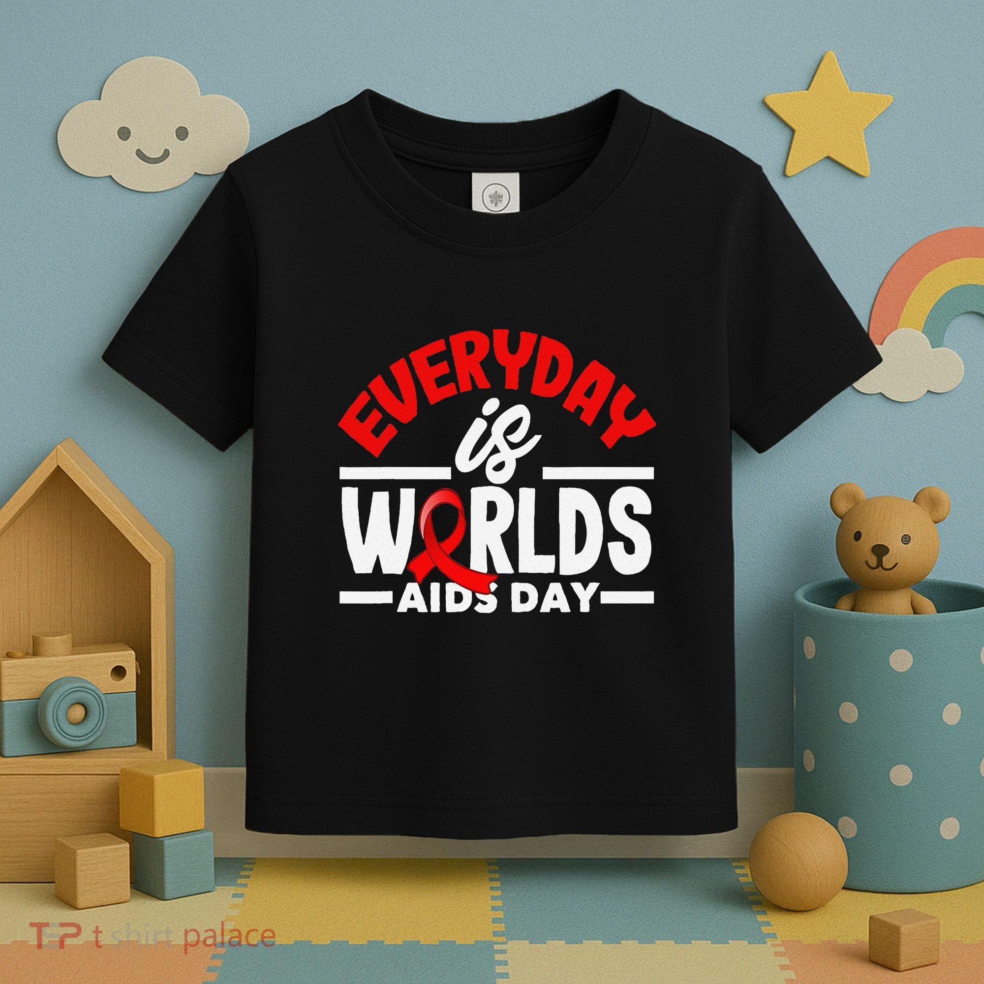 Everyday Is Worlds Aids Day Hiv Aids Awareness Toddler T-Shirt