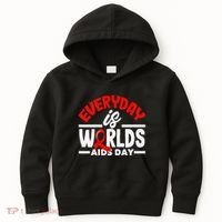 Everyday Is Worlds Aids Day Hiv Aids Awareness Kids Hoodie thumb 0