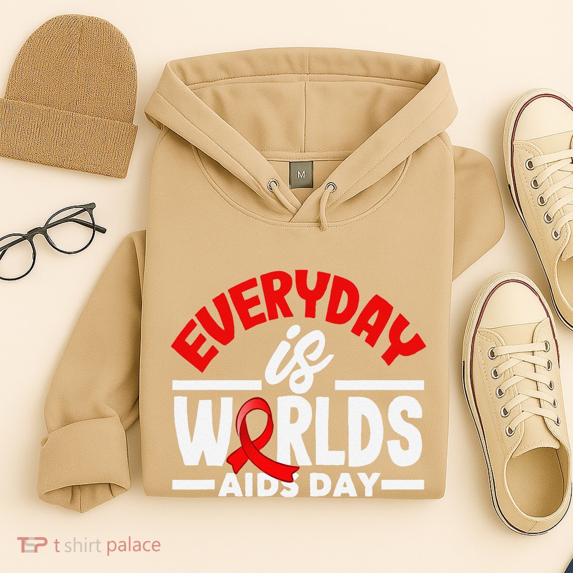 Everyday Is Worlds Aids Day Hiv Aids Awareness Hoodie
