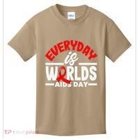Everyday Is Worlds Aids Day Hiv Aids Awareness Kids T-Shirt thumb 0
