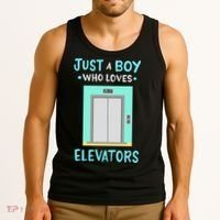 Elevator Just A Boy Who Loves Elevators Tank Top thumb 3