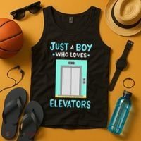 Elevator Just A Boy Who Loves Elevators Tank Top thumb 4
