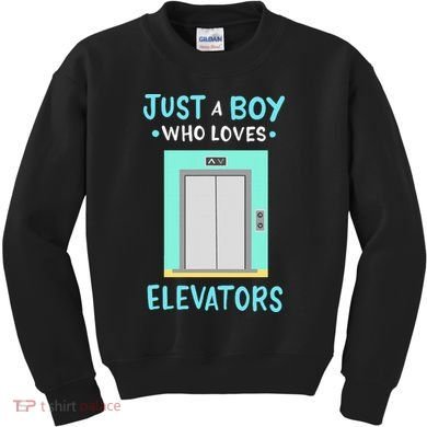 Elevator Just A Boy Who Loves Elevators Kids Sweatshirt