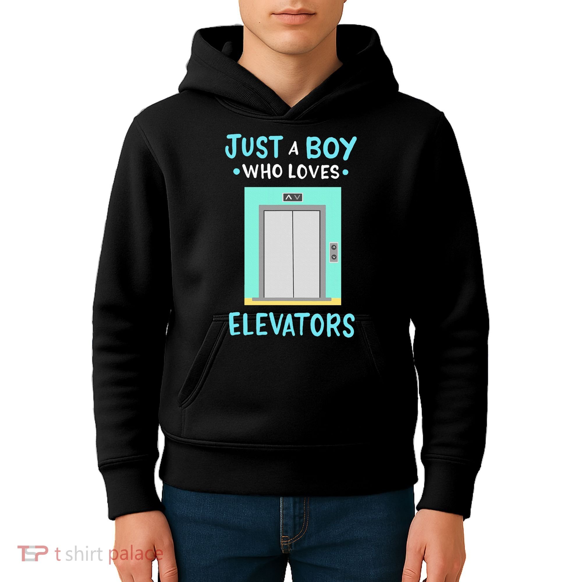 Elevator Just A Boy Who Loves Elevators Kids Hoodie