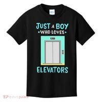 Elevator Just A Boy Who Loves Elevators Kids T-Shirt thumb 0