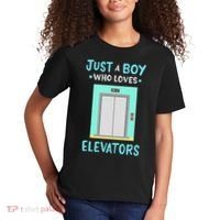 Elevator Just A Boy Who Loves Elevators Kids T-Shirt thumb 2