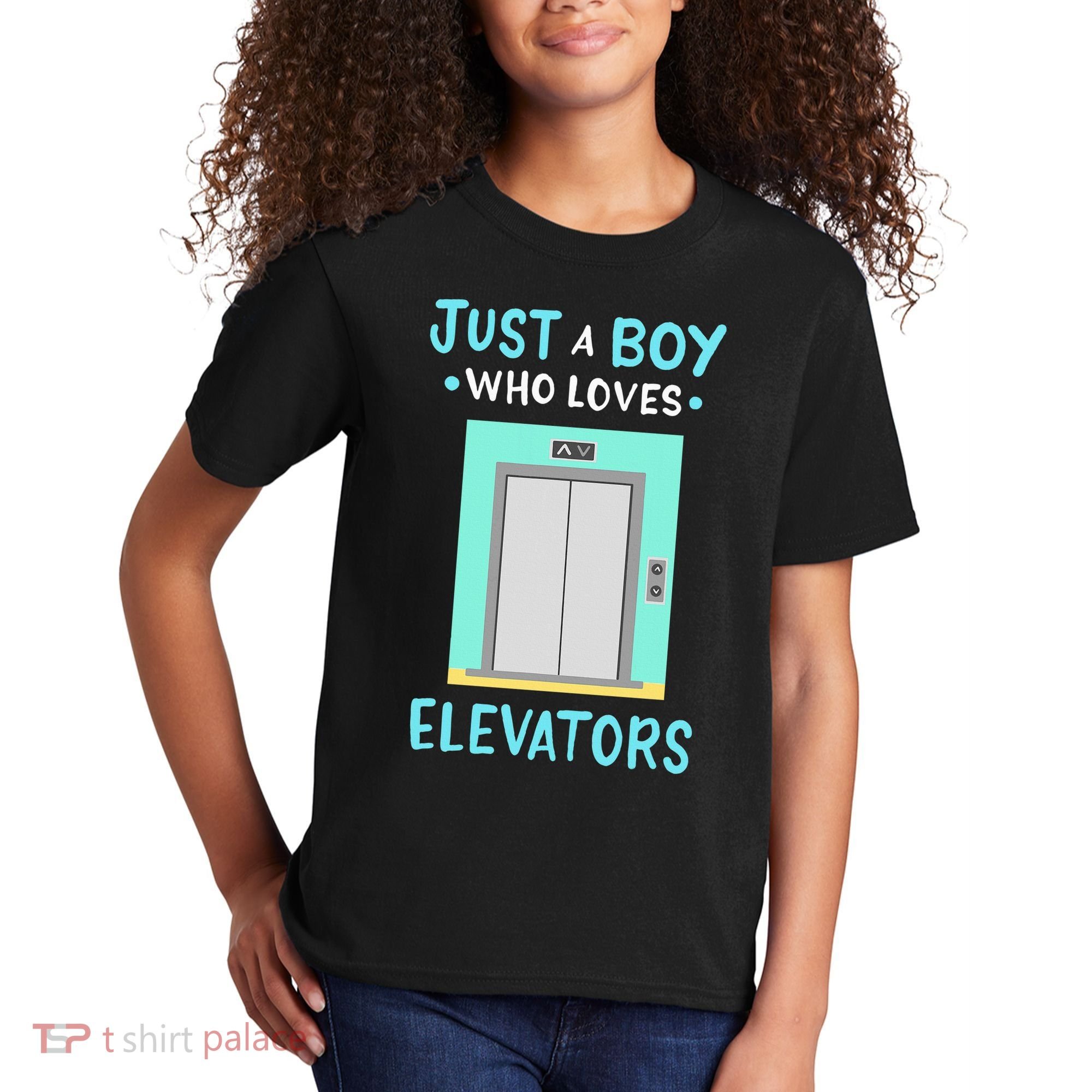 Elevator Just A Boy Who Loves Elevators Kids T-Shirt