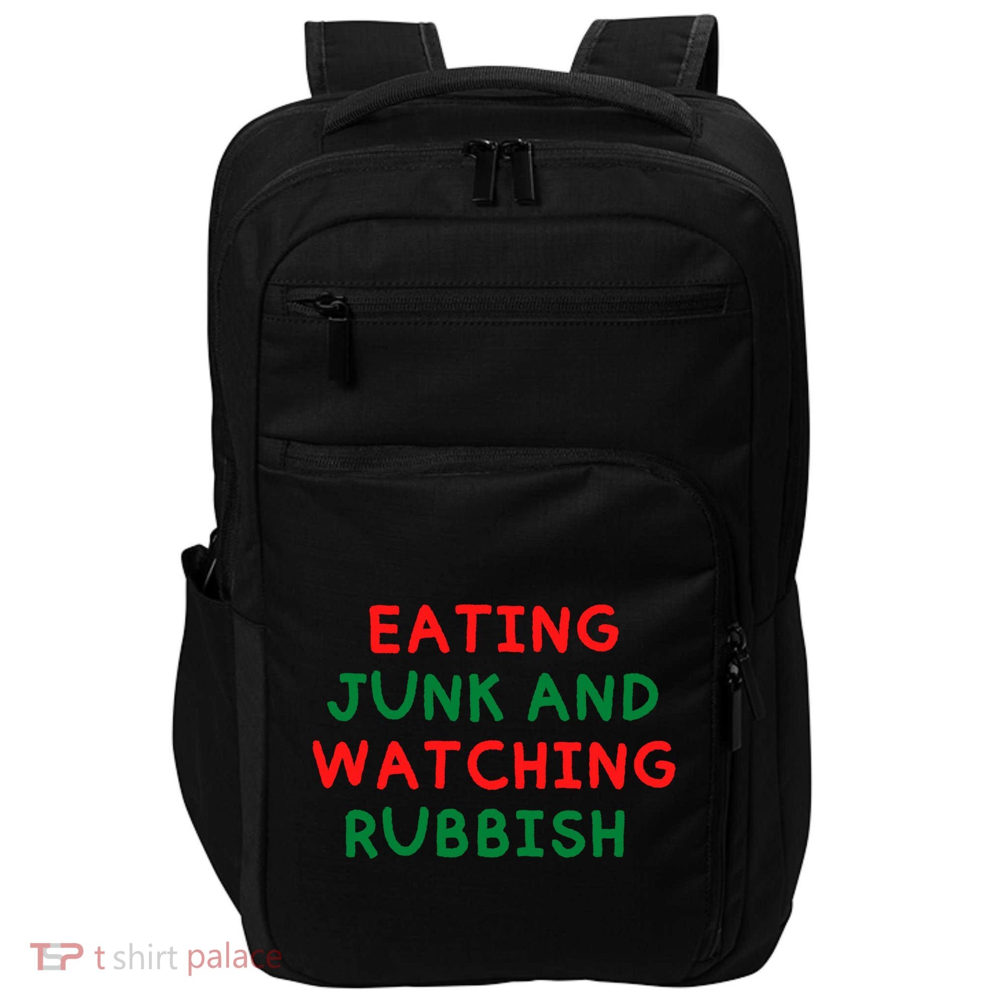 Eating Junk And Watching Rubbish Funny Christmas Impact Tech Backpack