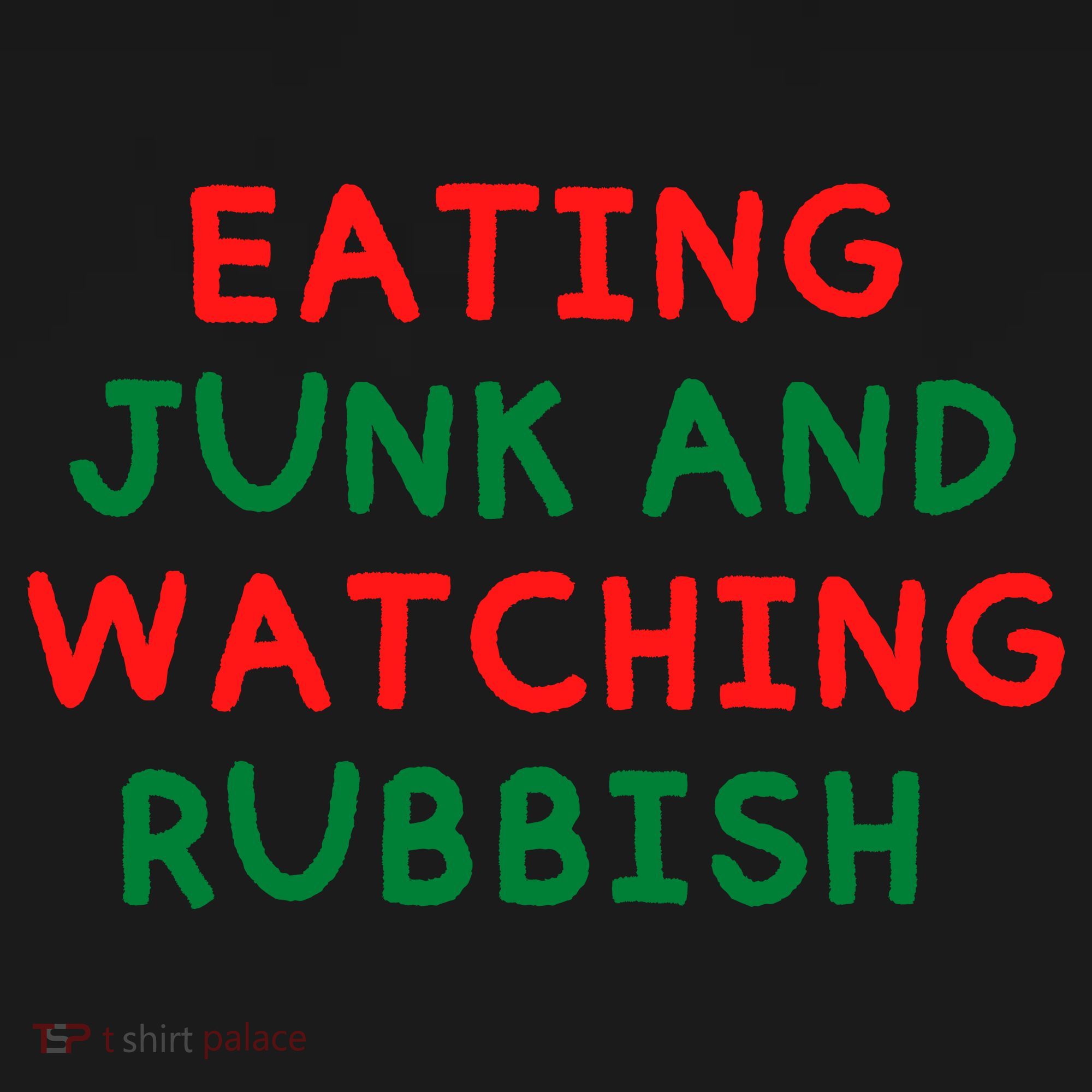 Eating Junk And Watching Rubbish Funny Christmas Coaster