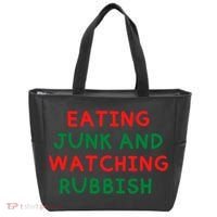 Eating Junk And Watching Rubbish Funny Christmas Tote Bag thumb 0