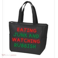 Eating Junk And Watching Rubbish Funny Christmas Tote Bag thumb 3