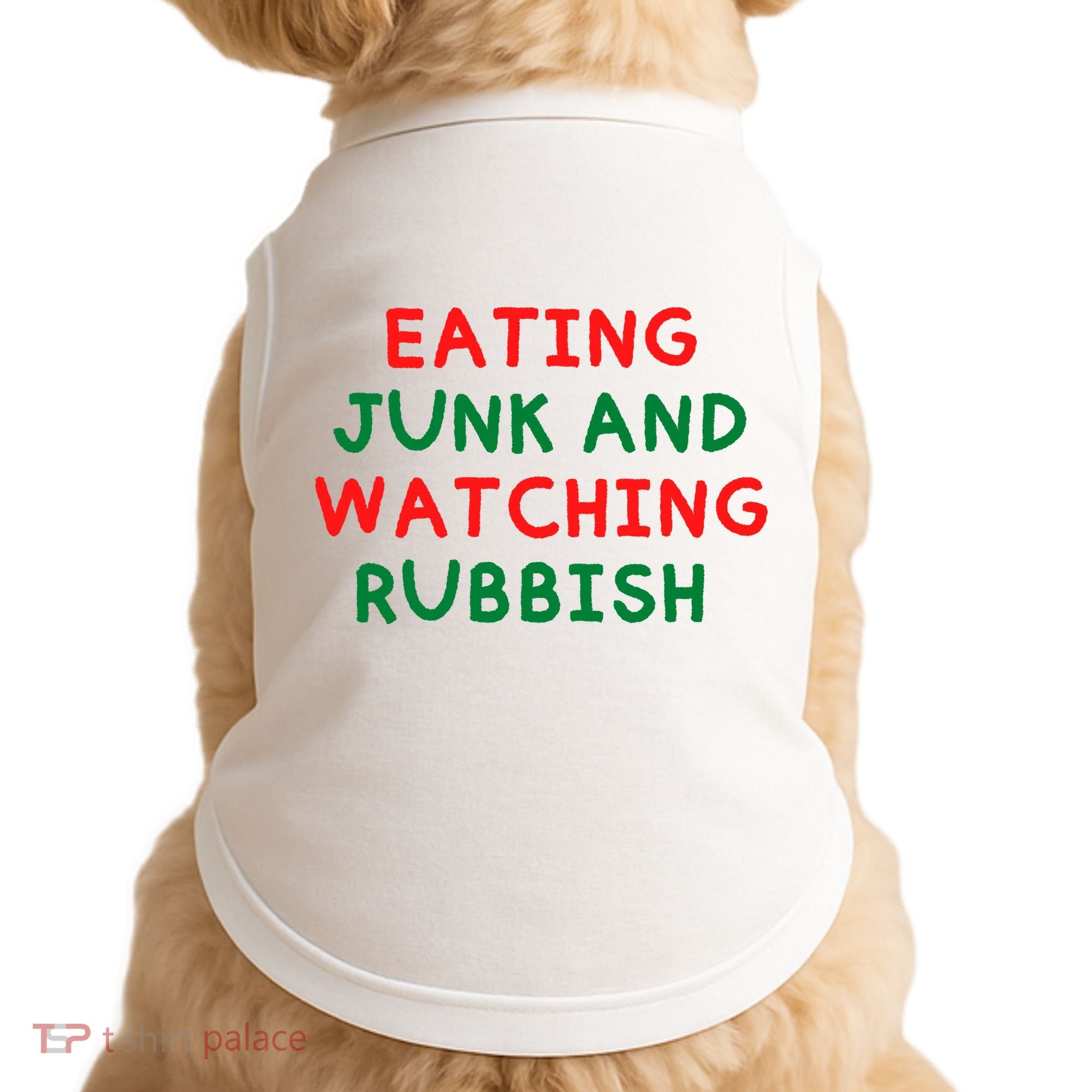 Eating Junk And Watching Rubbish Funny Christmas Doggie Tank