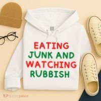 Eating Junk And Watching Rubbish Funny Christmas Hoodie thumb 4