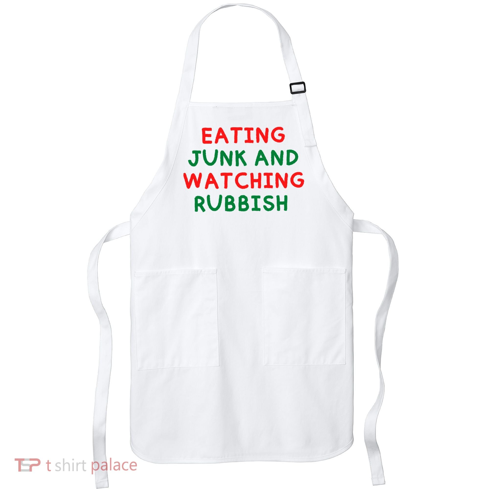 Eating Junk And Watching Rubbish Funny Christmas Apron