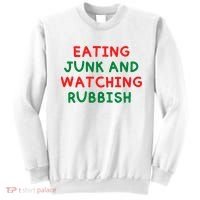 Eating Junk And Watching Rubbish Funny Christmas Sweatshirt thumb 0