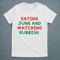 Eating Junk And Watching Rubbish Funny Christmas T-Shirt thumb 5