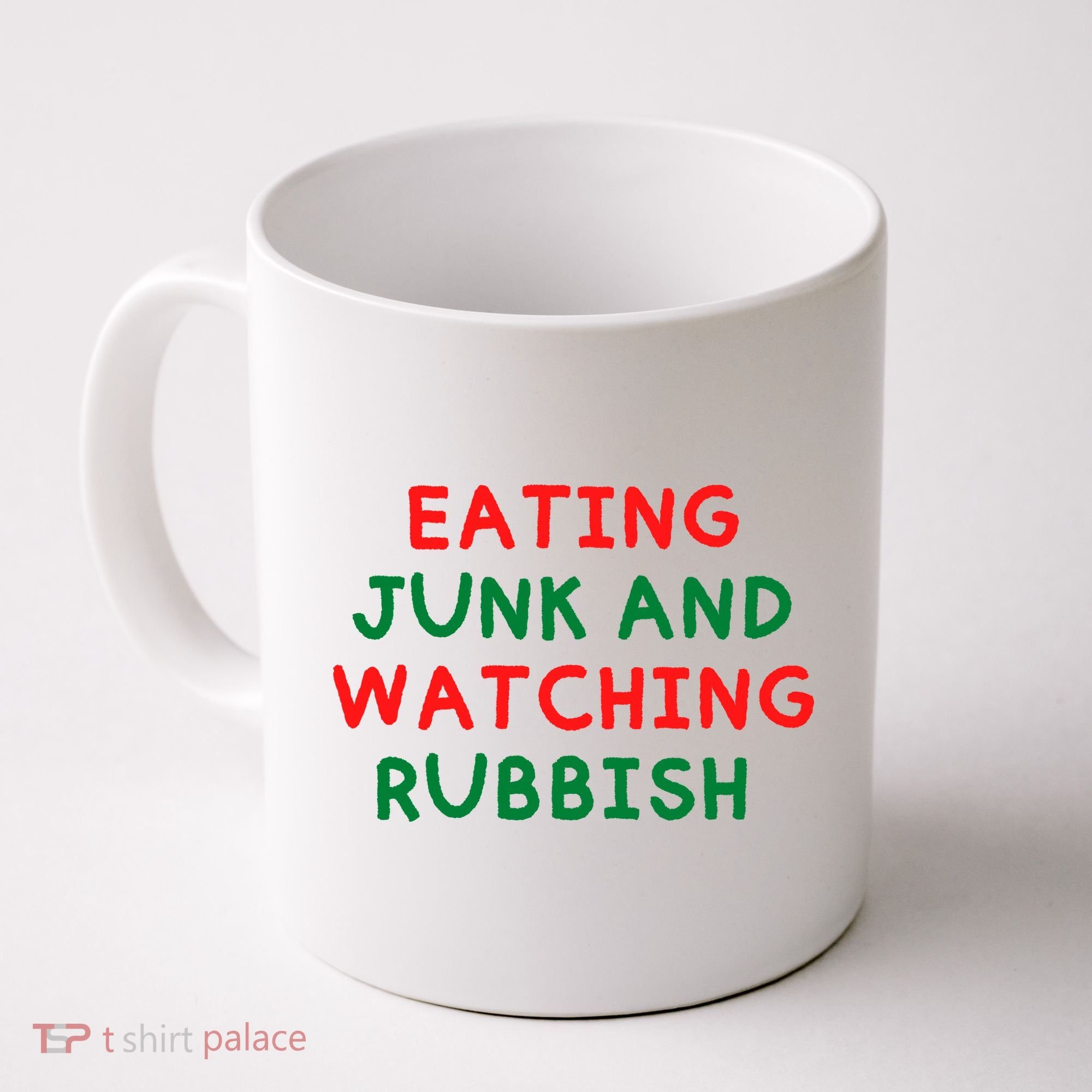 Eating Junk And Watching Rubbish Funny Christmas Coffee Mug
