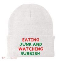 Eating Junk And Watching Rubbish Funny Christmas Beanie thumb 0