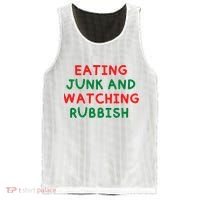 Eating Junk And Watching Rubbish Funny Christmas Mesh Reversible Basketball Jersey Tank thumb 0