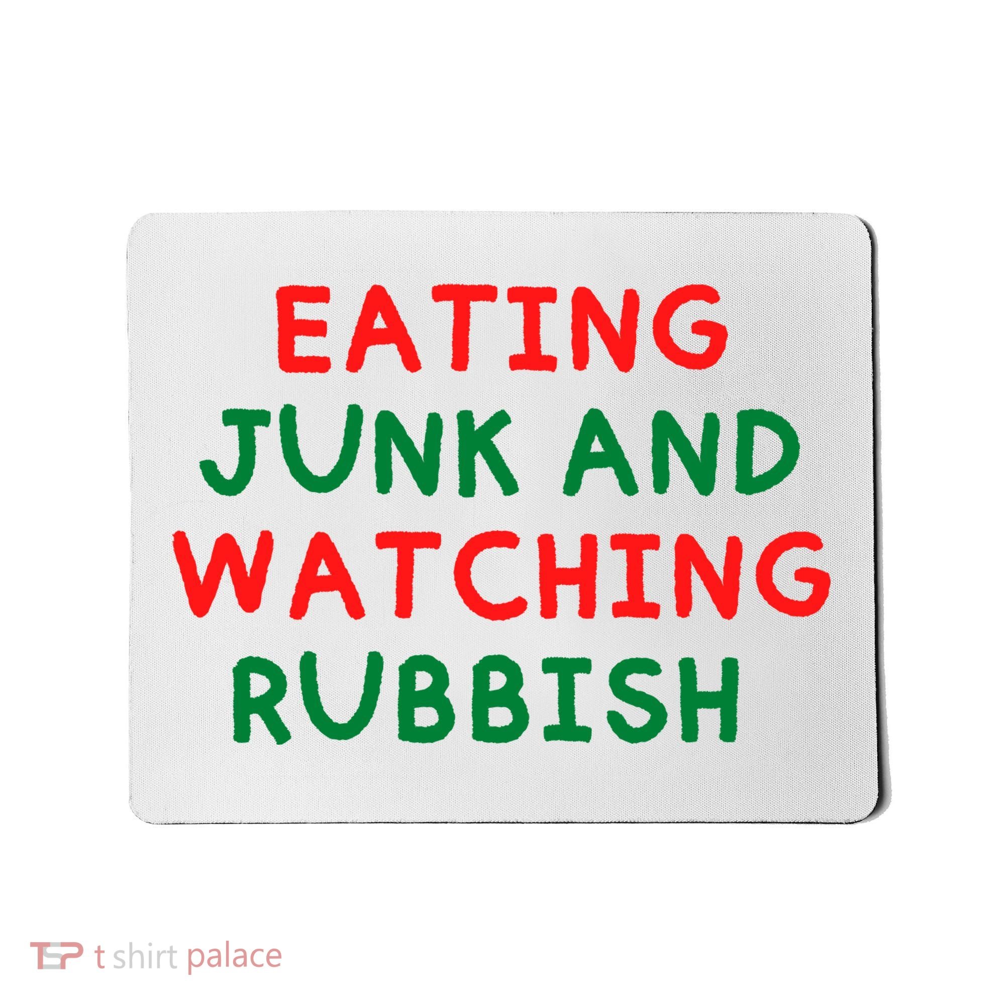 Eating Junk And Watching Rubbish Funny Christmas Mousepad