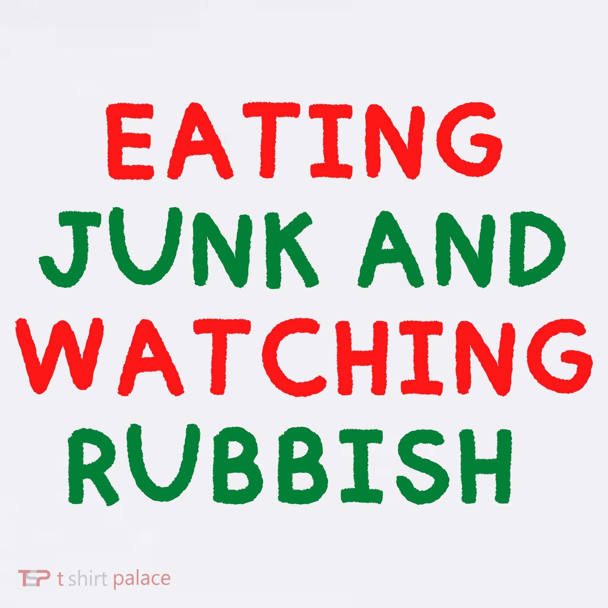 Eating Junk And Watching Rubbish Funny Christmas Mousepad