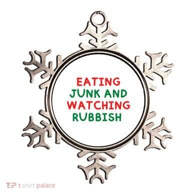 Eating Junk And Watching Rubbish Funny Christmas Ornament