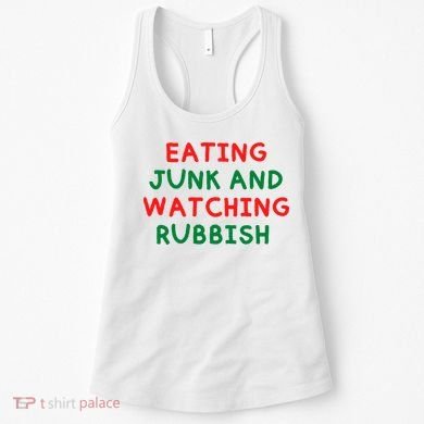 Eating Junk And Watching Rubbish Funny Christmas Women's Tank Top