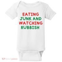 Eating Junk And Watching Rubbish Funny Christmas Baby Bodysuit thumb 0