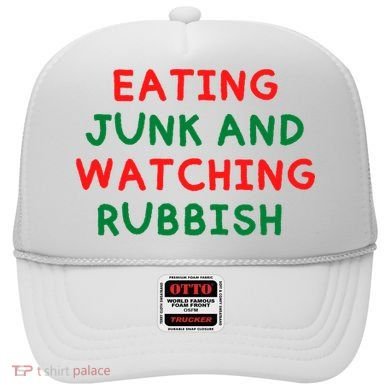 Eating Junk And Watching Rubbish Funny Christmas Hat