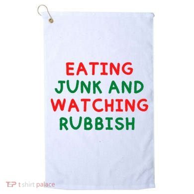 Eating Junk And Watching Rubbish Funny Christmas Golf Towel