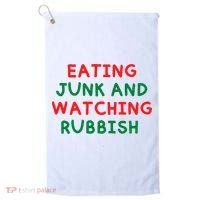 Eating Junk And Watching Rubbish Funny Christmas Golf Towel thumb 0