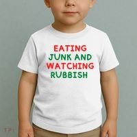 Eating Junk And Watching Rubbish Funny Christmas Toddler T-Shirt thumb 2