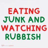 Eating Junk And Watching Rubbish Funny Christmas Visor thumb 3