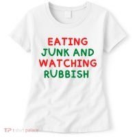 Eating Junk And Watching Rubbish Funny Christmas Women's T-Shirt thumb 0
