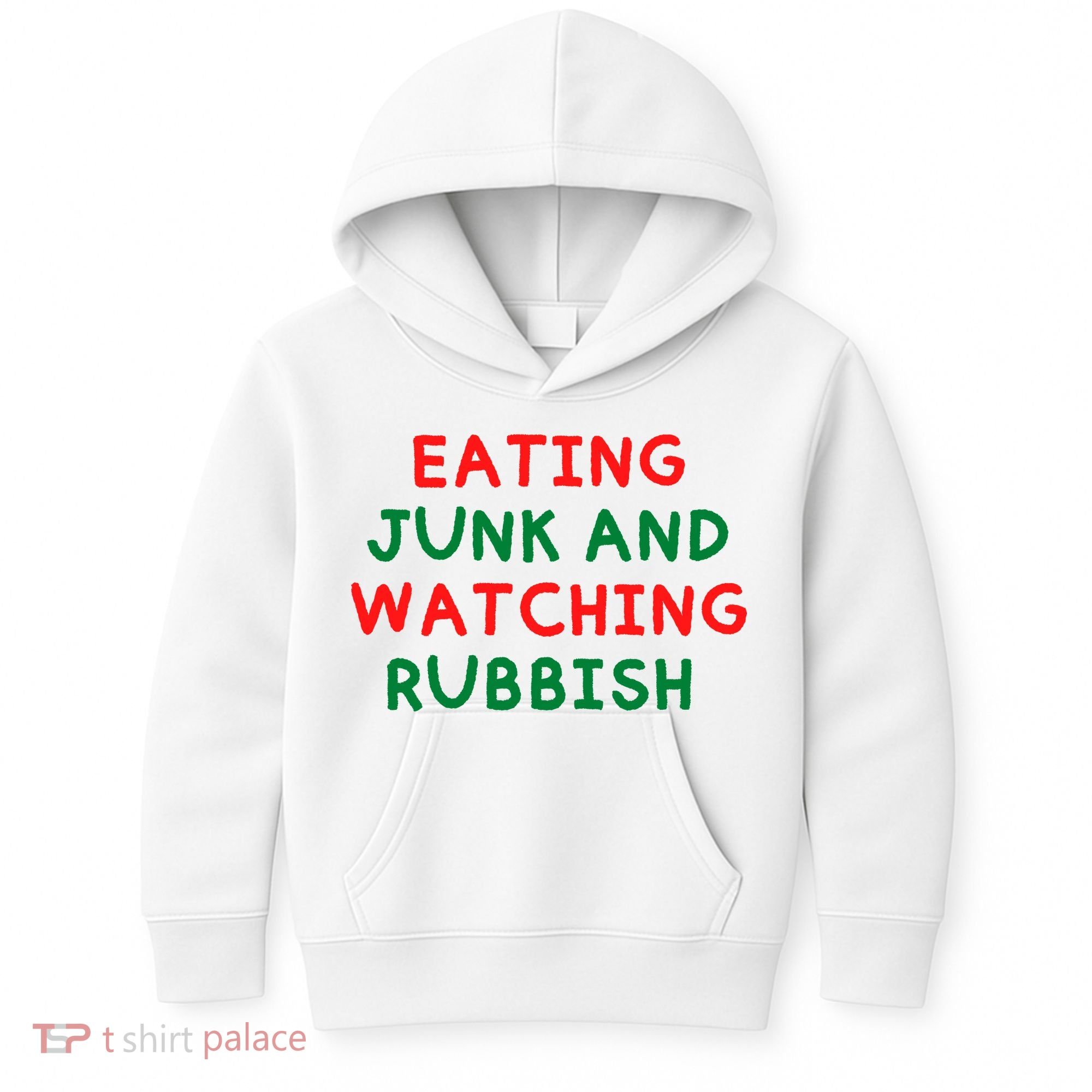 Eating Junk And Watching Rubbish Funny Christmas Kids Hoodie