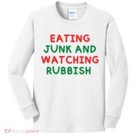 Eating Junk And Watching Rubbish Funny Christmas Kids Long Sleeve Shirt thumb 0