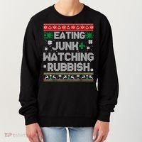 Eating Junk And Watching Rubbish Ugly Christmas Sweaters Women's Sweatshirt thumb 0