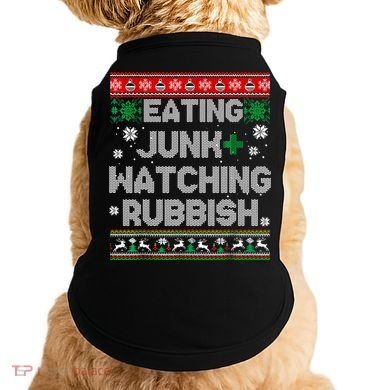 Eating Junk And Watching Rubbish Ugly Christmas Sweaters Doggie Tank