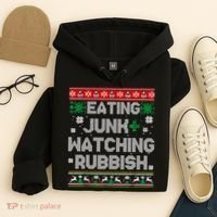 Eating Junk And Watching Rubbish Ugly Christmas Sweaters Hoodie thumb 4