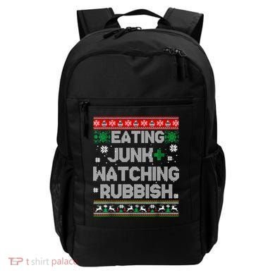 Eating Junk And Watching Rubbish Ugly Christmas Sweaters Backpack