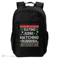 Eating Junk And Watching Rubbish Ugly Christmas Sweaters Backpack thumb 0