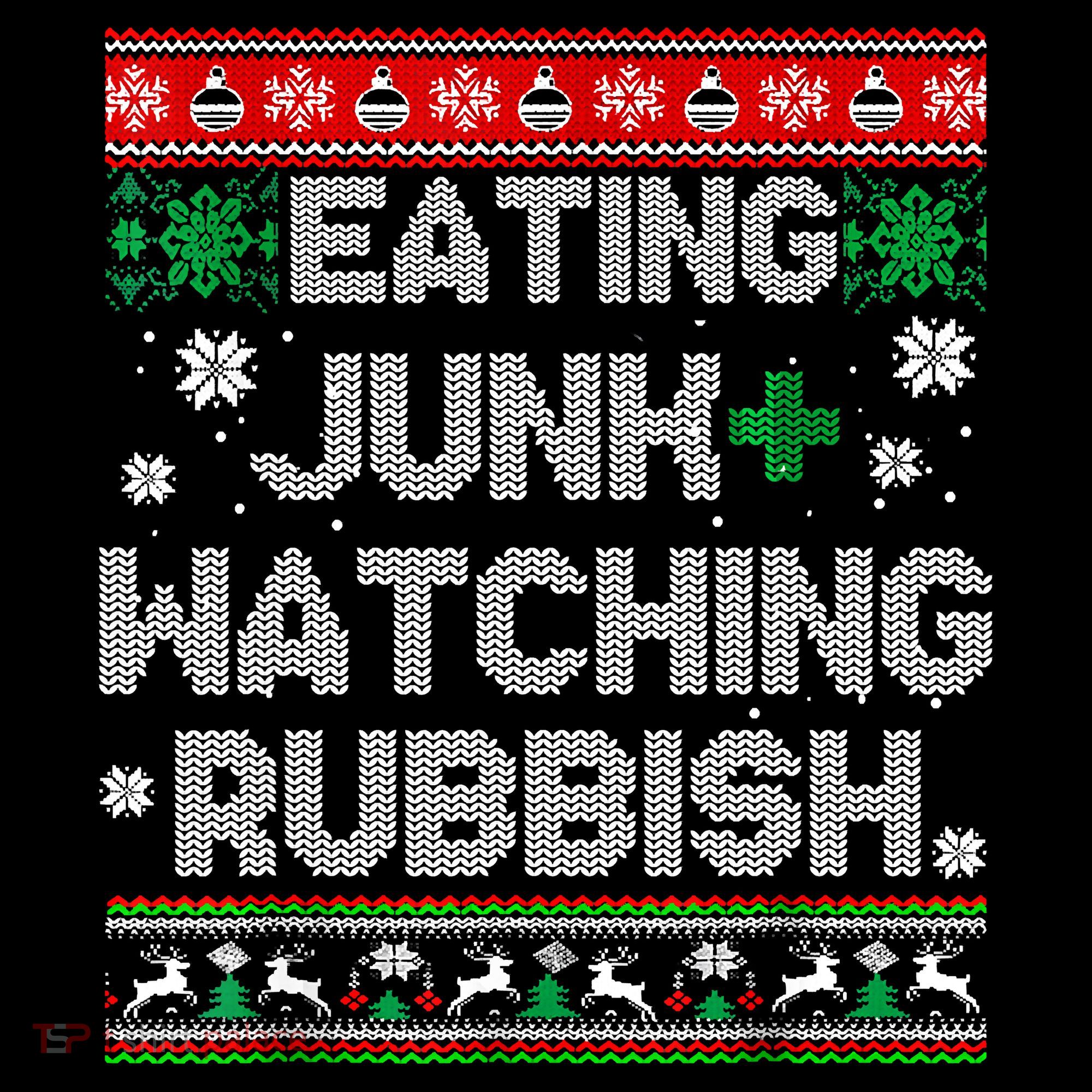 Eating Junk And Watching Rubbish Ugly Christmas Sweaters Coffee Mug