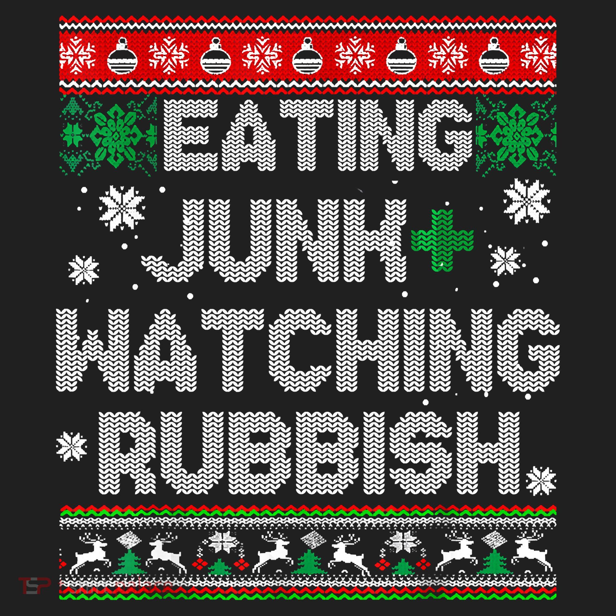 Eating Junk And Watching Rubbish Ugly Christmas Sweaters Beanie
