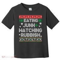 Eating Junk And Watching Rubbish Ugly Christmas Sweaters Toddler T-Shirt thumb 0
