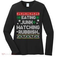 Eating Junk And Watching Rubbish Ugly Christmas Sweaters Women's Long Sleeve Shirt thumb 0