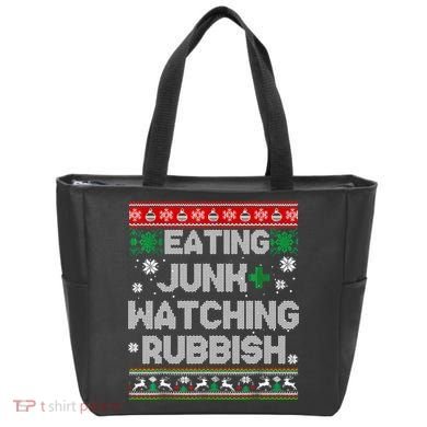 Eating Junk And Watching Rubbish Ugly Christmas Sweaters Tote Bag