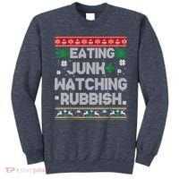 Eating Junk And Watching Rubbish Ugly Christmas Sweaters Sweatshirt thumb 0