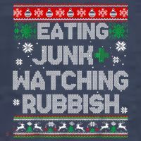 Eating Junk And Watching Rubbish Ugly Christmas Sweaters T-Shirt thumb 5