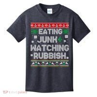 Eating Junk And Watching Rubbish Ugly Christmas Sweaters Kids T-Shirt thumb 0