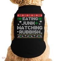 Eating Junk And Watching Rubbish Ugly Christmas Sweaters  Doggie Tank thumb 0